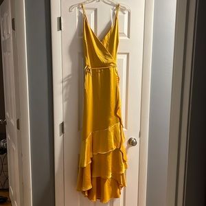 Yellow/gold satin formal dress